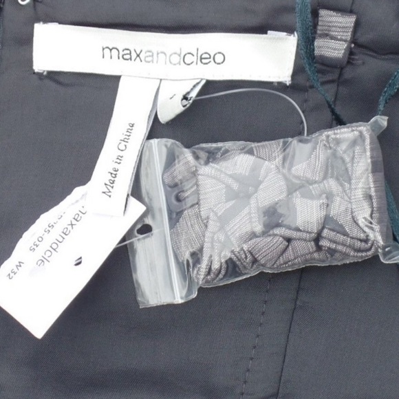 Max & Cleo Dress Medium Silver Gray Polka Dot Party Strapless Tulip New - Picture 4 of 5